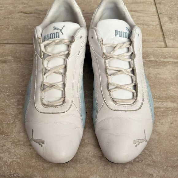 Vintage Y2K Blue White Speedcat Puma leather Women’s Sneakers size 10 Gorpcore - Picture 2 of 8